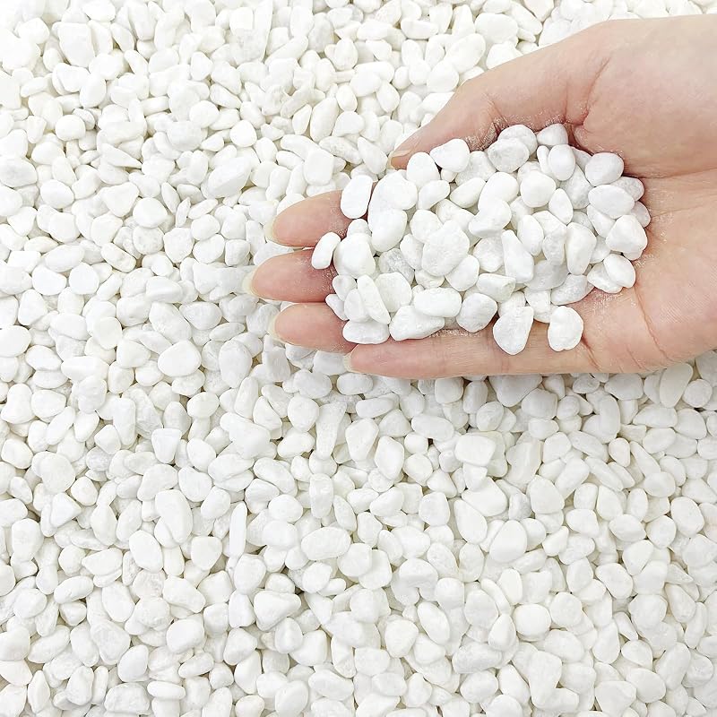 FANTIAN White Stones 4lbs 6-9 mm for Plants Decor Garden Pebbles