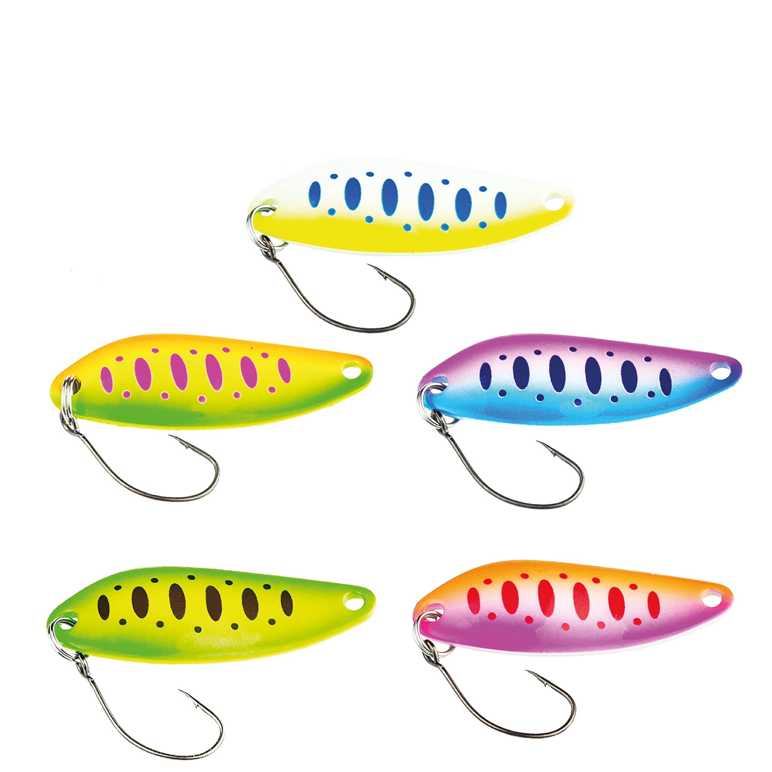 FISHN Trout Spoon Set - Lumen, weight: 5 grams, length: 4 cm, trout bait, trout spoon, trout bait for fishing for trout, char and perch (5 pieces)