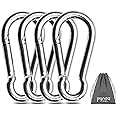 Pixel Panda Fitness Accessories, 3.1 Inch Carabiner Load 800lbs, 4&2 Pack D Handle Cable Attachment