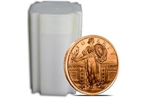 Twenty 1 Oz. Standing Liberty Copper Coin .999 Fine Copper Bullion Art Rounds in Coin Tube by Unique Metals