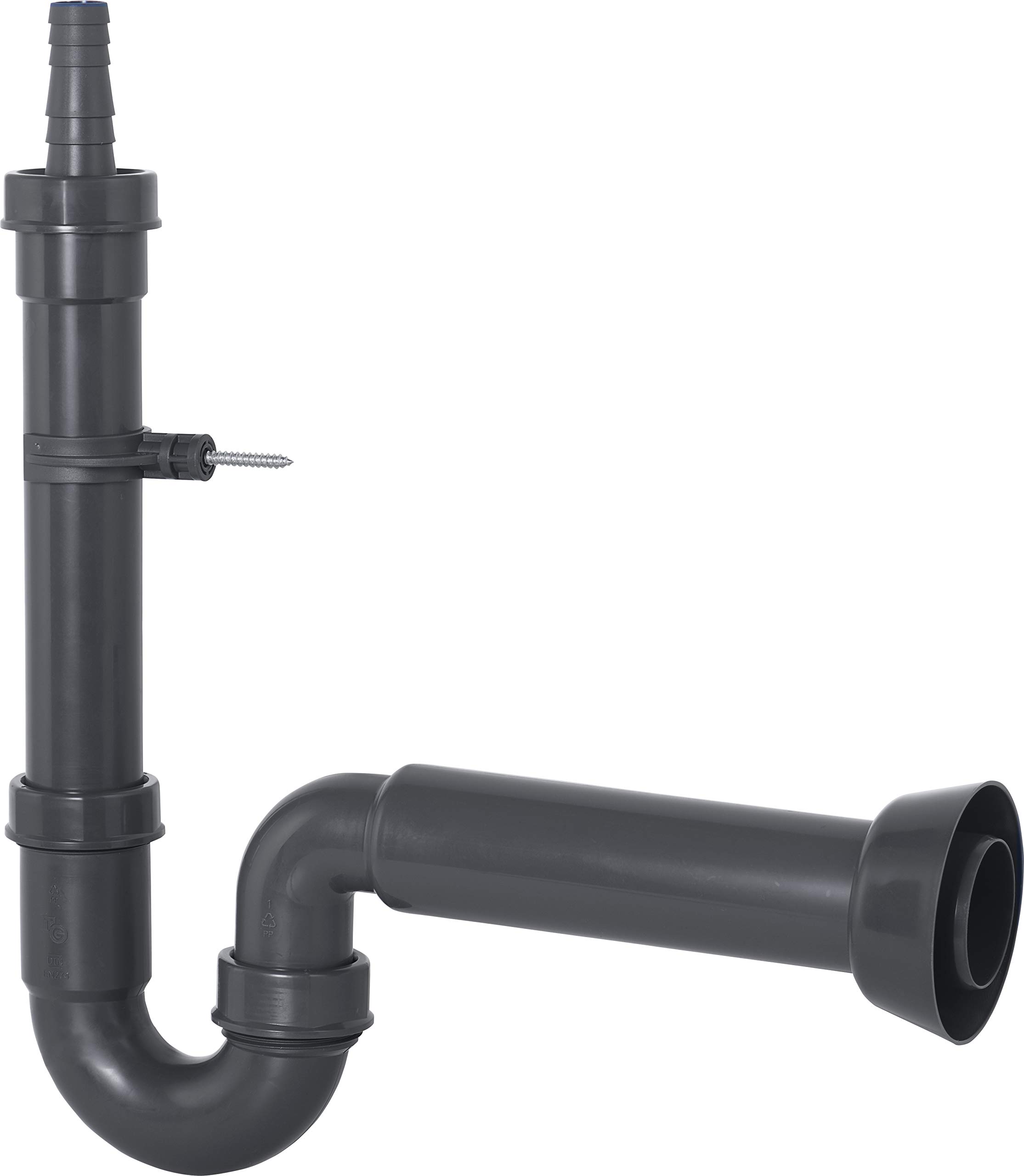 Cornat T355104R Machine Tube Odour Trap 1 1/2 Inch x 50 mm (409) / Sanitary Installation/Recyclable/Environmental Protection/Grey