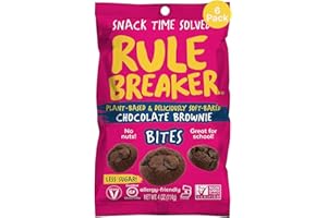 Rule Breaker Vegan & Gluten-Free Cookies | Chocolate Brownie Bites | Plant-Based, Dairy, Nut, Soy, Allergen Free, Kosher | Soft-Baked School Snacks for Kids & Adults | Better-For-You Bites (Pack of 6)