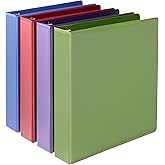 鶹 Basics 3 Ring Binder, 1.5 inch Binder, Round Rings, Assorted Colors, 4 Pack