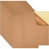 100 Sheets Kraft Sticker Paper Labels,Full Sheet Printable Sticker Letter Paper Label 8.5" x 11" Self-Adhesive DIY Craft Project Labels for Laser & Inkjet Printer