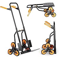 VEVOR Stair Climbing Cart, 440 lbs Capacity Stair Climber Hand Truck and Dolly, Heavy-Duty Folding Trolley Cart with Dual Han