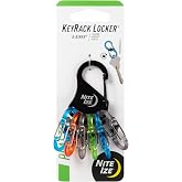 Nite Ize KeyRack Steel S-Biner - Plastic Key Carabiner Organizer with 6 S-Biners - Keychain Accessories to Hold Keys Securely and Separately