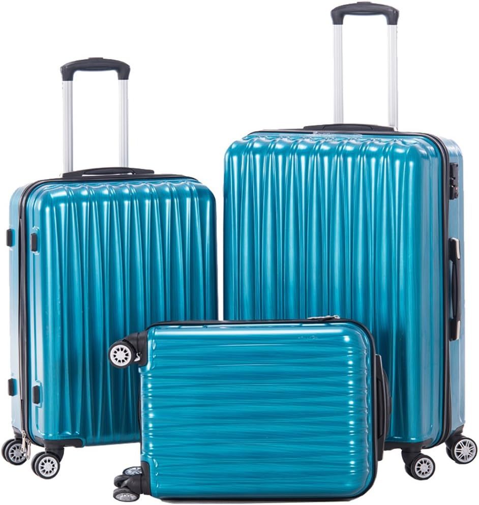 Hardside Spinner Luggage Set 3 piece Suitcase set Lightweight with TSA lock 20inch carry on 24inch 28inch