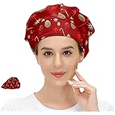 Women's Working Cap Fish Animal Adjustable Working Hats with Sweatband and Elastic Toggle Head Cover