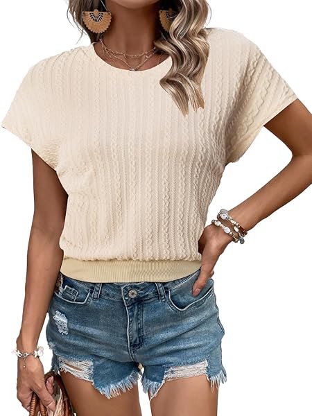 CFLHN APRICOT TOPS FOR WOMEN DRESSY CASUAL BUSINESS OUTFIT CASUAL CAP SLEEVE SWEATER TOP S