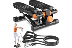 DAEYEGIM Mini Stepper for Exercise, Steppers for Exercise at Home, Stair Stepper with Resistance Bands, Mini Stepper with 300LBS Loading Capacity for Full Body Workout at Home Office