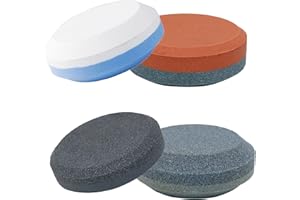 4 Pcs Axe Sharpening Stone Hatchet Whetstone Dual Grit Multi-Purpose Axe Sharpener 3.07" Round Double-Sided Sharpening Pucks 