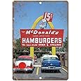 WWWWOHENMEI Indoor and Outdoor Wall Decoration McDonalds Hamburger Neon Sign Vintage Photo Reproduction Metal 8x12 Inche Tin Sign