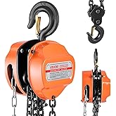 VEVOR Hand Chain Hoist, 2 Ton 4400 lbs Capacity 10 FT Come Along, G80 Galvanized Carbon Steel with Double-Pawl Brake, Auto Ch