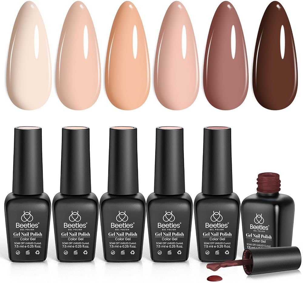 Beetles Gel Polish Autumn Nude 6pc Kit Neutral Pink Gel Nail Kit