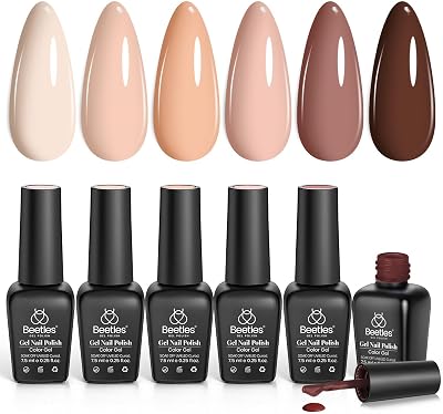 Beetles Gel Polish Autumn Nude 6pc Kit Neutral Pink Gel Nail Kit