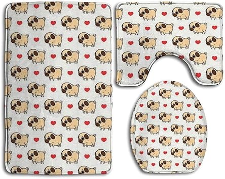 Amazon.de: 3-teiliges Badezimmerteppich-Set – rutschfester WC-Vorleger