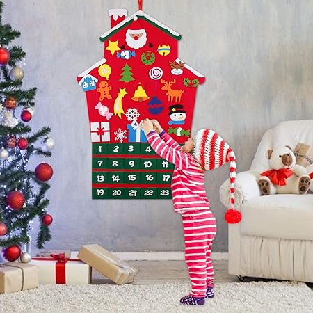 Funpa Calendari Dellavvento Calendario Natalizio Feltro Albero Di Natale Calendario Dellavvento Regali Di Natale Per Bambini Casa Vacanza Natale