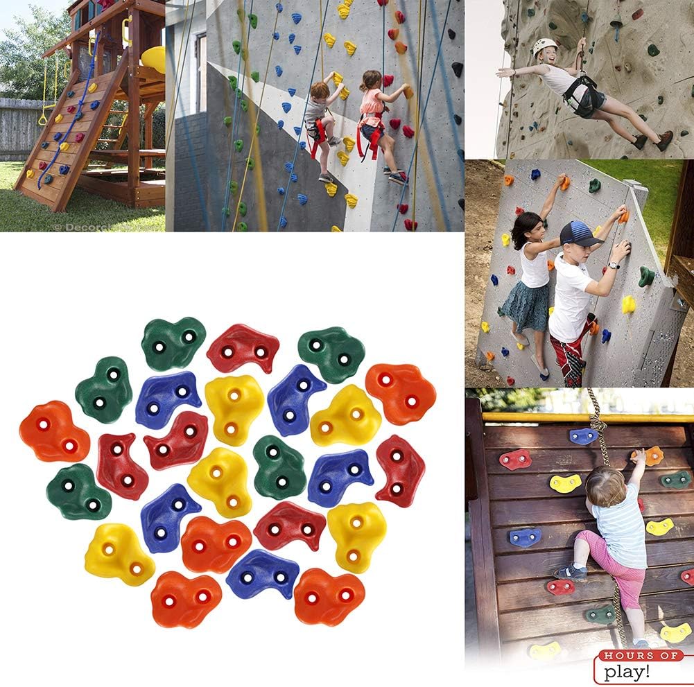 Yaegoo Climbing Holds for Kids and Adults, Rock Climbing Holds - Mounting Hardware Included - Climbing Rocks for DIY Rock Climbing Wall (25 PCS): Toys & Games