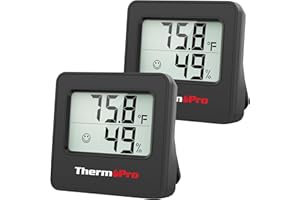 ThermoPro TP157 2 Pack Hygrometer Indoor Thermometer for Home, Room Thermometer Humidity Meter with Temperature Humidity Sens