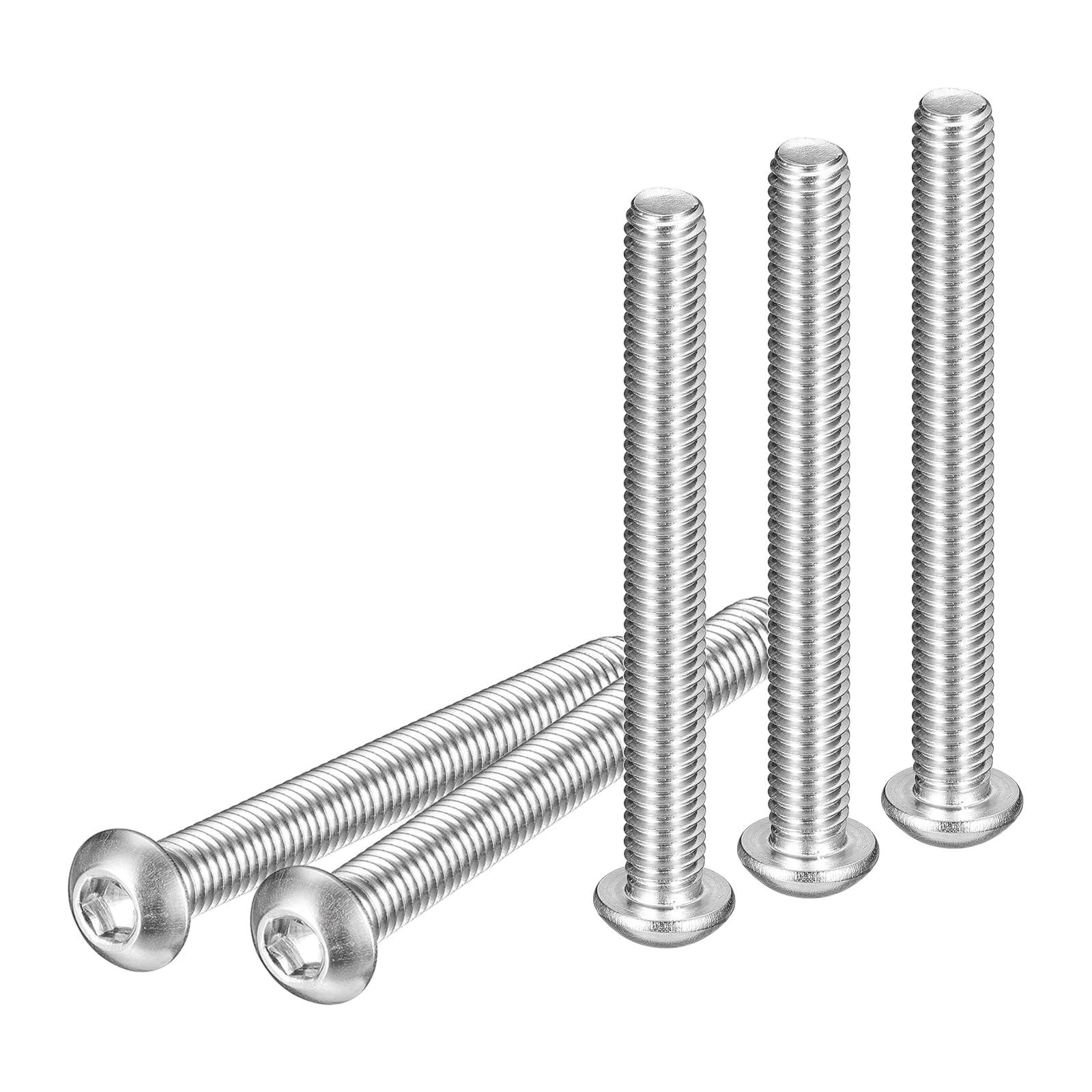 DTGN M6-1x55mm Button Head Socket Cap Screws - 10Pack - Good for Machine - 304 Stainless Steel 18/8 - Hex Drive Full Thread Fasteners — image 1