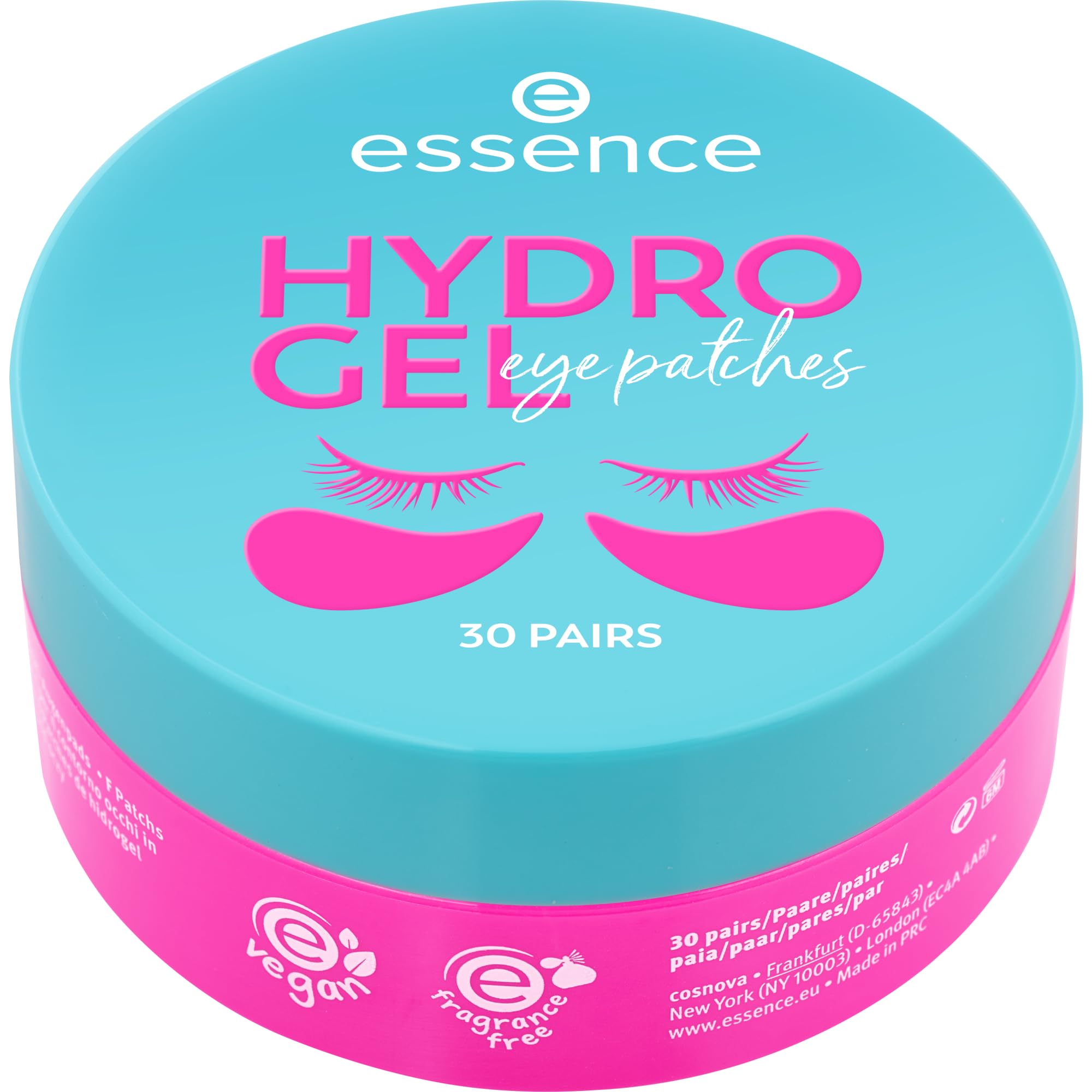 Essence Cosmetics HYDRO GEL eye patches 30 PAIRS, moisturizing/hydrating, caring, relaxing, refreshing (30pair)