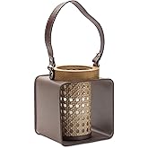 Melrose Iron and Wood Candle Holder with Brown Finish 85910DS