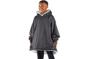 Bare Home Wearable Blanket Hoodie - Soft Plush Sherpa - Warm and Cozy - Oversized Wearable Blanket - Adult & Kid Sizes