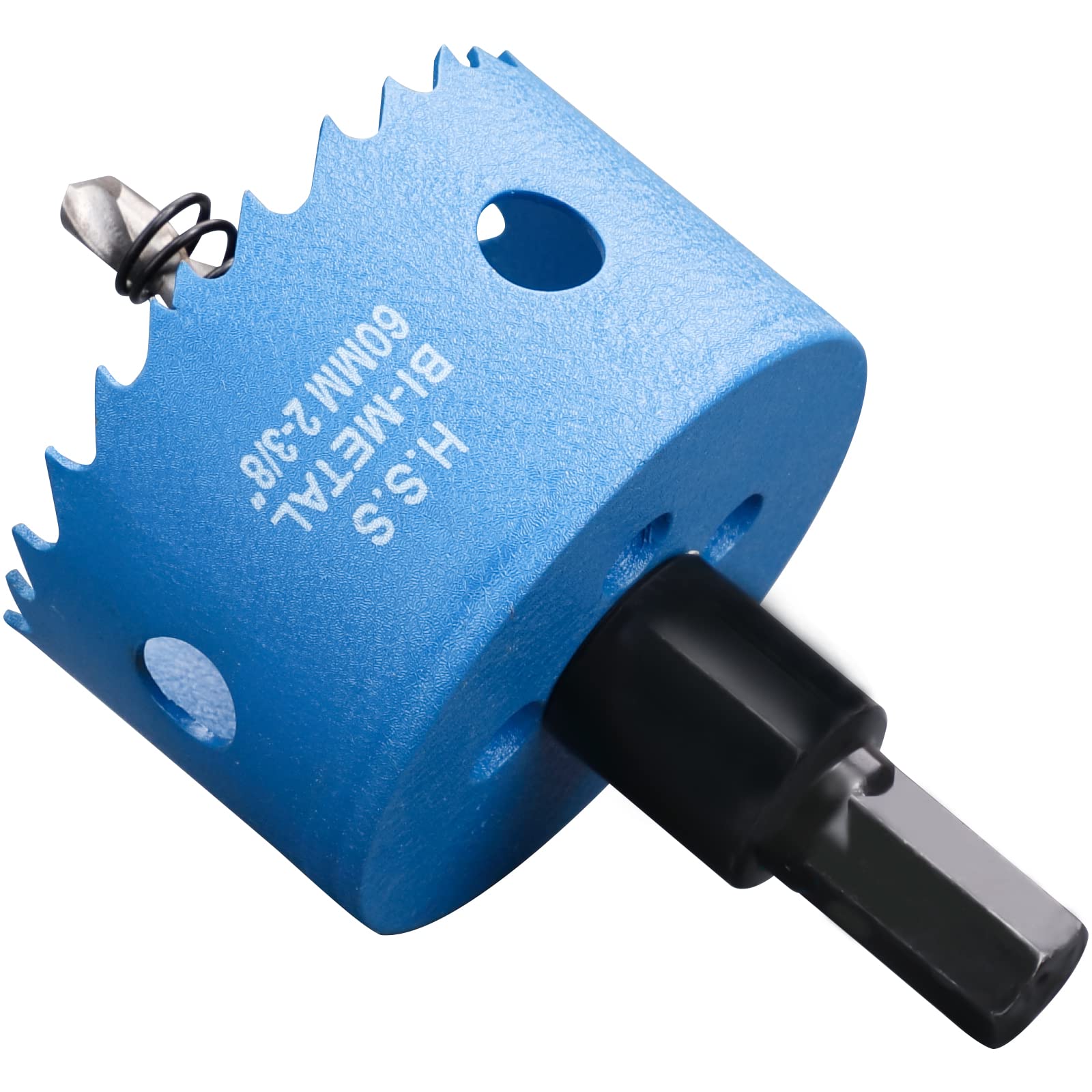 60mm HSS Bi-Metal Hole Saw, Table Vent Hole Cutter in 30mm Cutting Depth for Wood Boards, Thin Metal Sheet, Drywall and Plastic