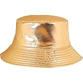 Eigso Unisex Fashionable Wild Camping Bucket Hat Sun Protection Flexible Fold Furry Metallic Finish