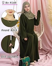 Zofocy Solid Color Women Abaya Modest Muslim Prayer