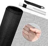 BUZIFU Window Screen Mesh 150x500cm Fiberglass Fly Insect Net Black