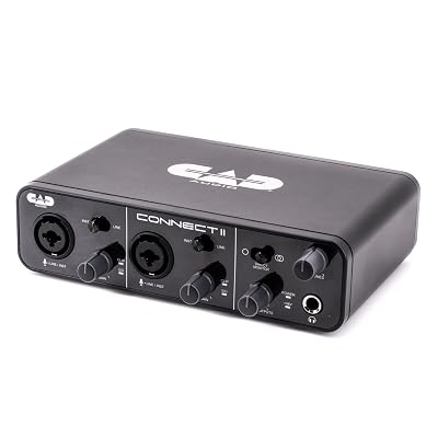 CAD Audio CX2 2x2 USB Audio Interface – 24-Bit/96kHz, Dual XLR Combo Inputs, Phantom Power