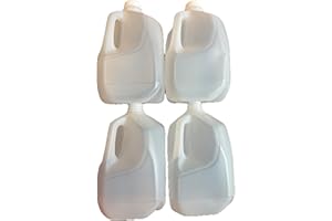bark and lindy Empty Plastic Gallon Juice Bottles with Tamper Evident Caps 128 Oz Milk Bottles HDPE Plastic (4)