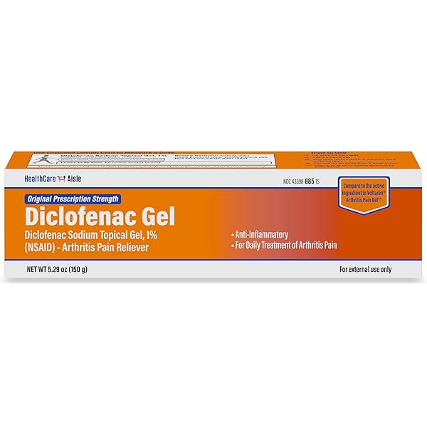 HEALTHCAREAISLE DICLOFENAC GEL, 1%, ARTHRITIS PAIN RELIEF – 150 G TUBE – ORIGINAL PRESCRIPTION STRENGTH (NSAID)