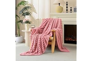 Fleece Throw Blanket 50”×60” for Couch Sofa Bed,Super Soft Cozy Plush Microfiber Flannel Blanket with Stripes Design Lightwei