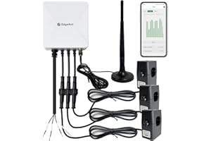EDGEANT Energy Monitor with 3 * 300A Circuit Level Sensors, Smart Home Power MonitorTrack Electricity in Real Time, WIFi Meter Solar/Net Metering, Home Energy Automation and Control