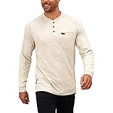 FR Shirts for Men 5.5oz 100% Cotton Lightweight Flame Resistant Long Sleeve Henley Shirt CAT2