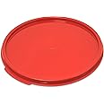 Carlisle FoodService Products Storplus Round Food Storage Container Lid with Stackable Design for Catering, Buffets, Restaurants, Polypropylene (Pp), 6 To 8 Quarts, Red
