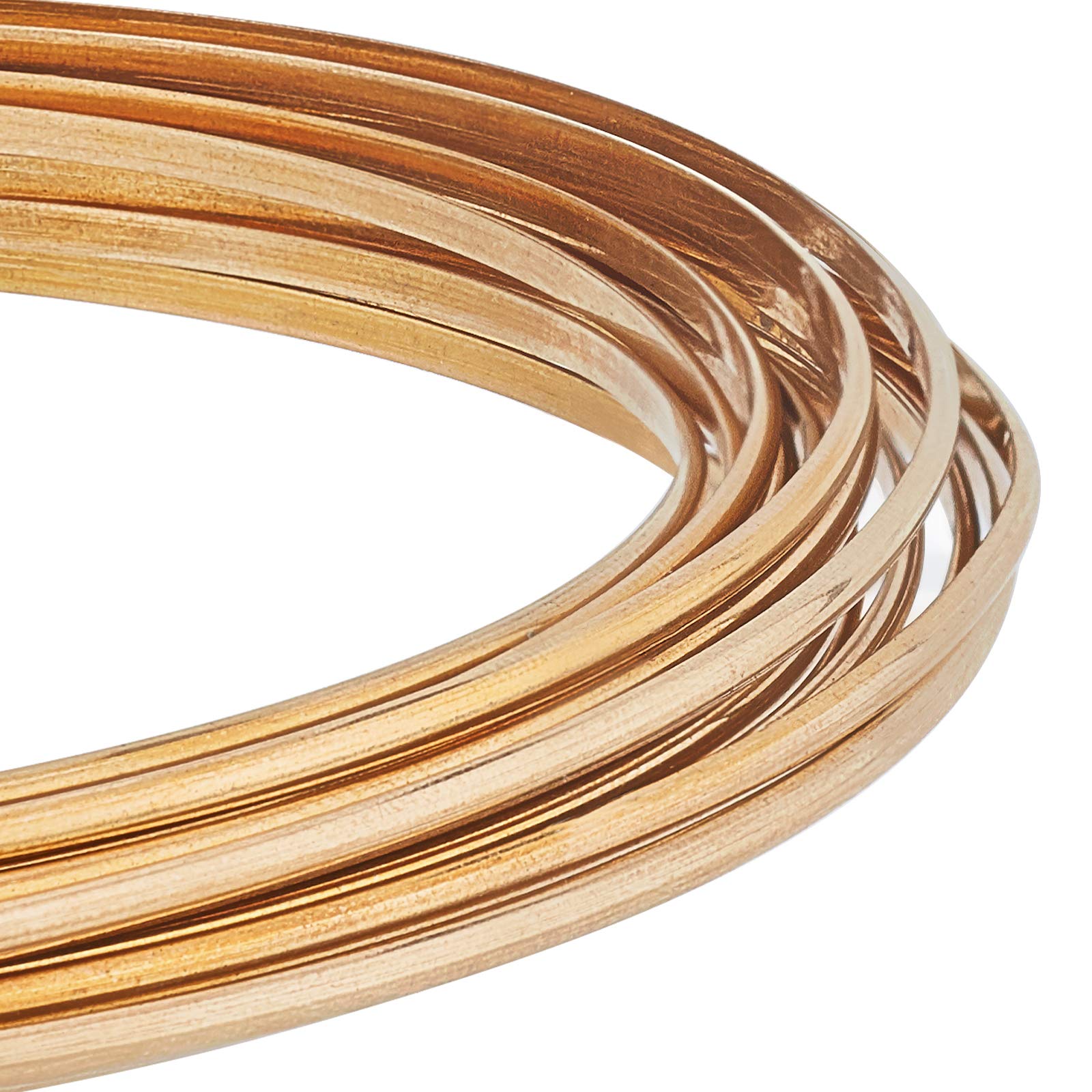 BENECREAT 1mm(18 Gauge) 5m(16 Feet) Half Round Copper Wire 2mm Wide Yellow Brass Wire for Jewelry Beading Craft Work — image 1