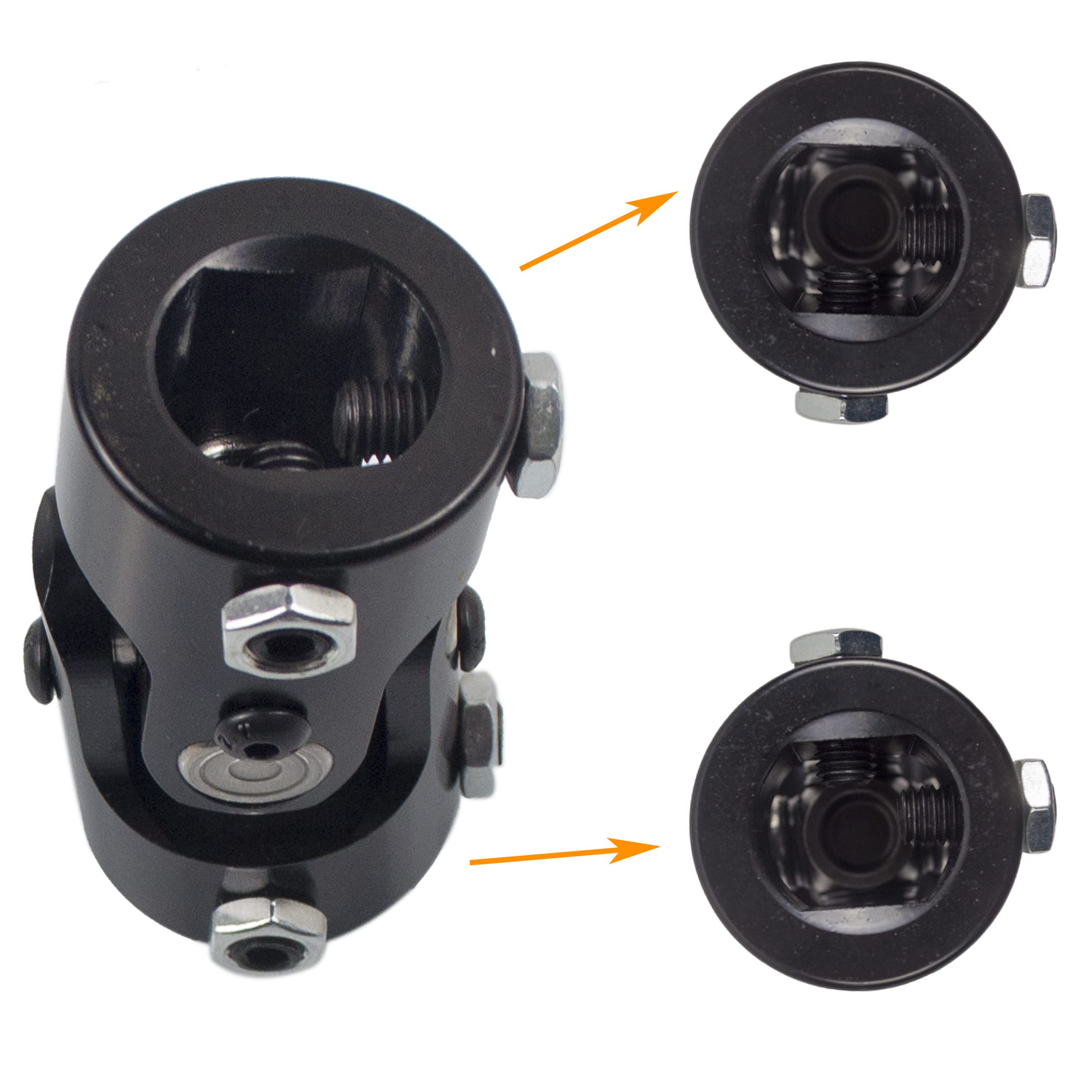 Photo 1 of RABROPAR 1" DD x 1" DD Steering Universal U-Joint Black Single U Joint Coupler Shaft (Black, 3-1/4" Total Length)