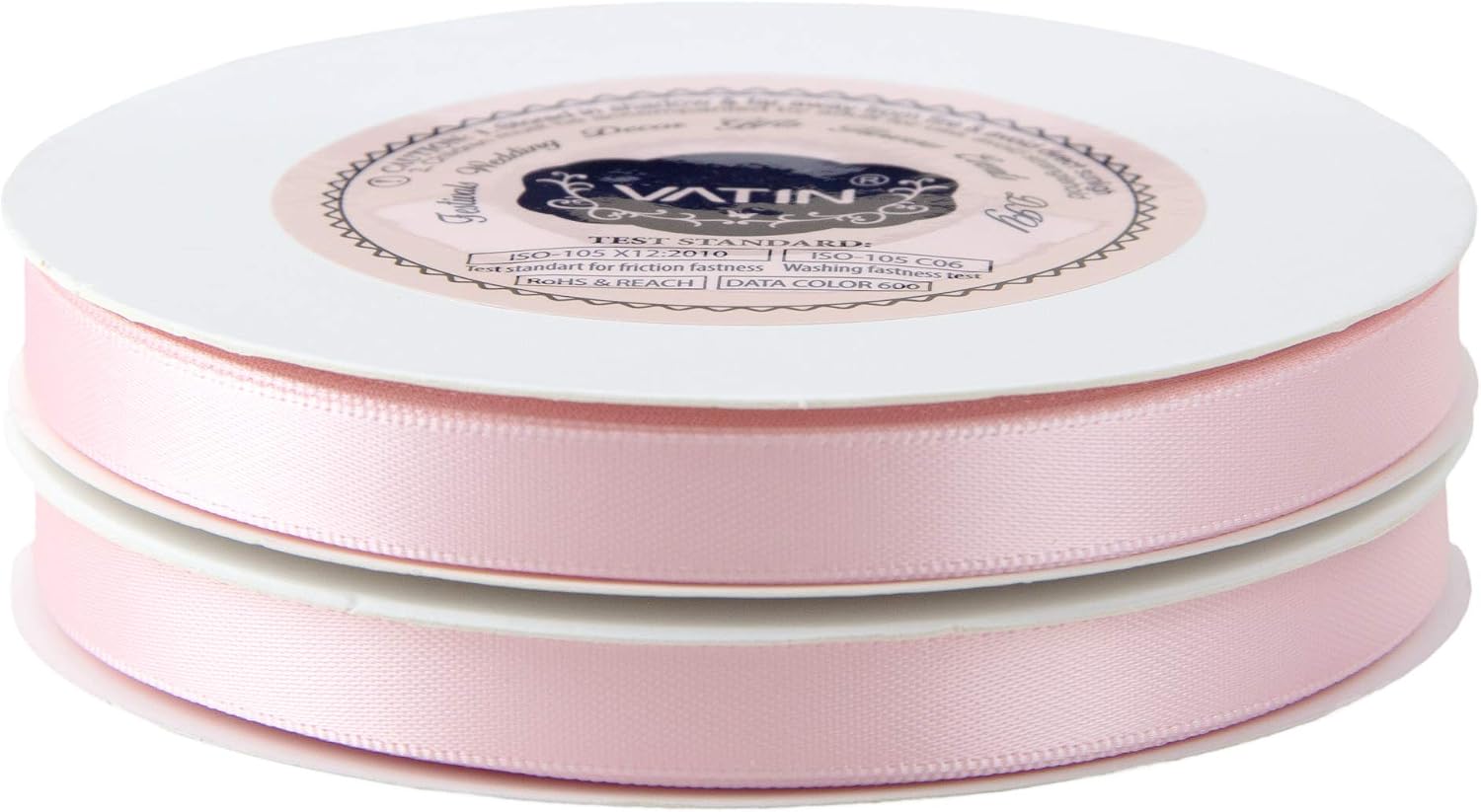 VATIN 10mm Double Faced Light Pink/Baby Pink Polyester Satin Ribbon - Image 3
