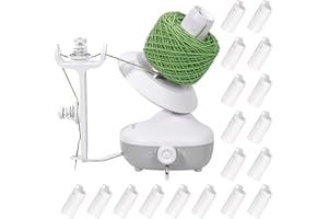 Etcokei Electric Yarn Winder M1 & 18pcs Ball Tube Set, Compact Cake Winder for Neat Storage & Tangle-Free Knitting/Crocheting, Yarn Winding Tube Yarn Organiazer, Ideal Helper for Knitting Lovers
