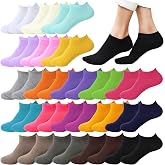 Looknniy 12-30 Pairs Low Cut Ankle Socks for Women No Show Casual Breathable Athletic Socks Bulk for Sport