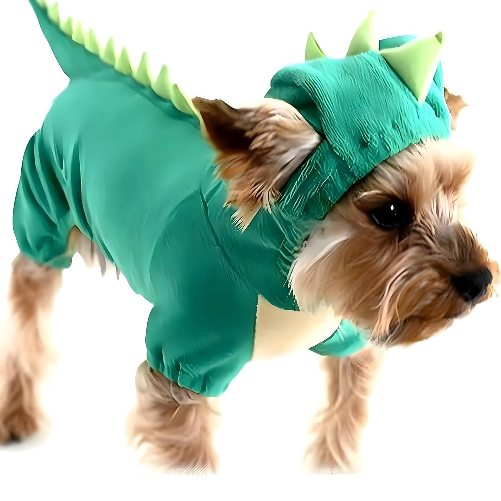 Photo 1 of Hotumn Dinosaur Dog Halloween Costume Pet Dino Hoodie for Small Dogs (Small, Green)
