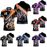 NAZENTI Personalized Bowling Shirts for Men, Bowling Jersey, Men Bowling Shirts, Custom Bowling Shirt, 3D Polo Shirts