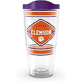 Tervis Clemson Tigers - First String Made in USA Double Walled Insulated Tumbler Travel Cup Keeps Drinks Cold & Hot, 24oz, Classic