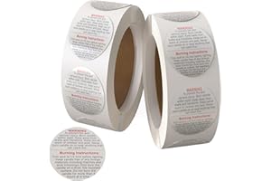 WANBAO 1000 PCS Candle Warning Labels Candle Safety Sticker 1.5 Inch for DIY Candle Jars