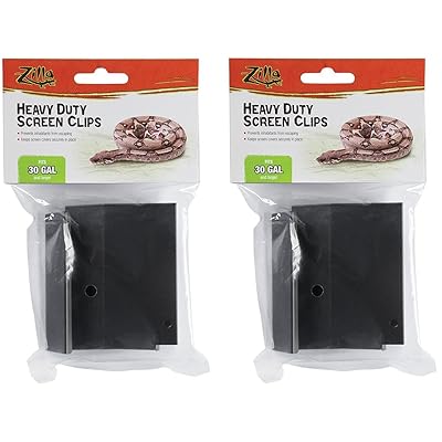 (2 Pack) Zilla Reptile Terrarium Covers Heavty Duty Screen Clips, Large 30Gallon or Larger, 2 Clips each