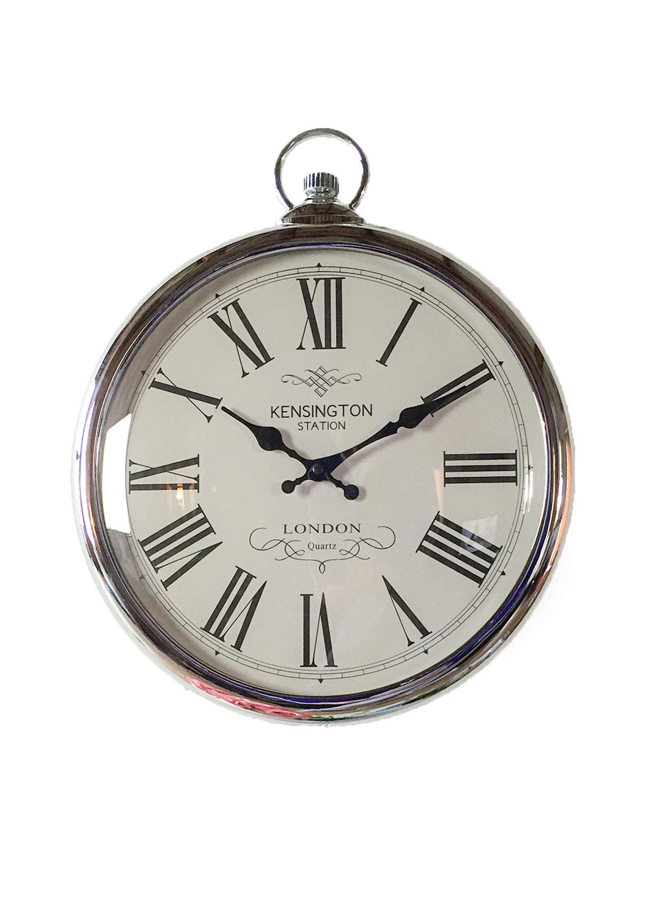 Large Silver Pocket Watch Wall Clock- Perfect for any Living Room, Dining Rooms, Kitchen, Hallway, Lounge, Conservatory or Bedroom