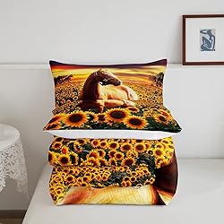Erosebridal Brown Horse Comforter Set King Size for
